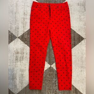 Forever 21 Disney Mickey Red Jeans Size Large